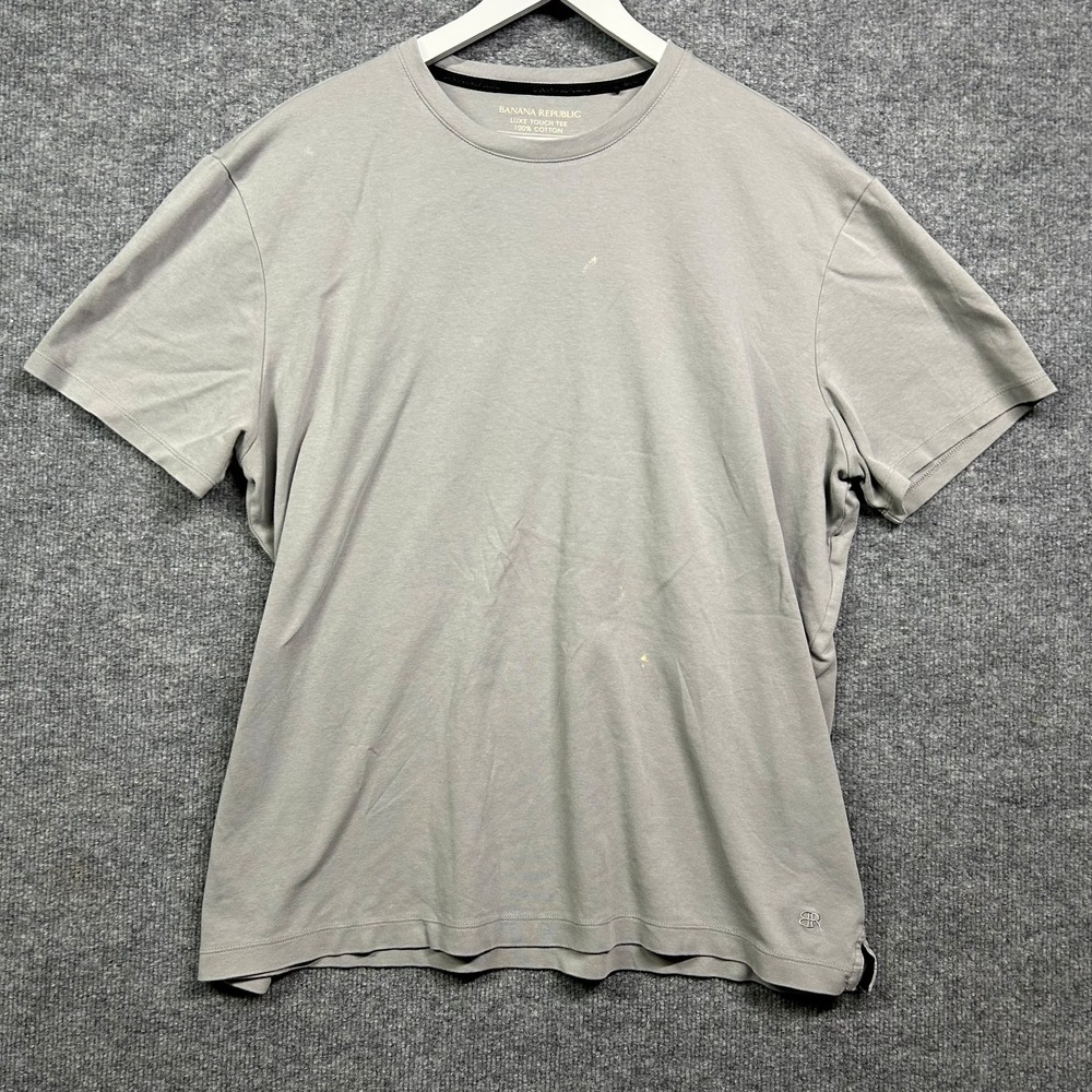 Banana Republic Luxe Touch Tee Men's Gray Short Sleeve Casual T-Shirt - 2XL